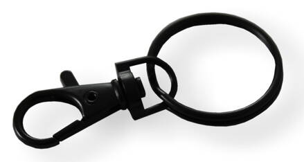 Karabina s kroužkem černá 6,2 cm 