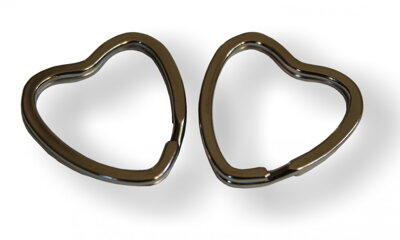 Kroužek stříbrný na klíče-tvar srdce - cena 2,89 bez DPH AKCE