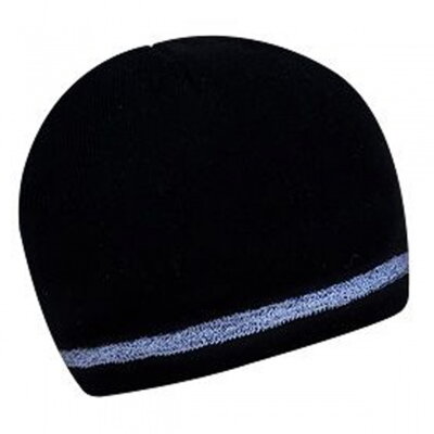 Čepice zimní pletená s reflexním pruhem-986-03 černá