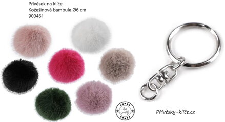 Kožešinová bambule s poutkem Ø6 cm 900461 - Cena 19,50 bez DPH