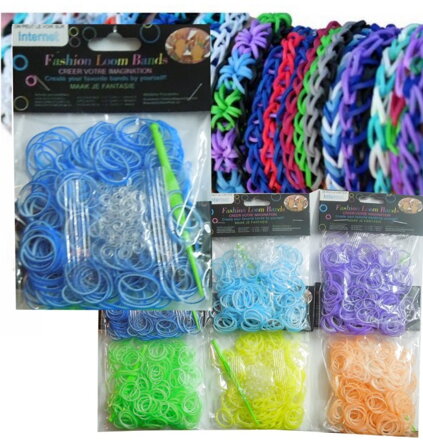 Loom Bands - Gumové kroužky - Loom Bands 2 pruhy - cena 15,70 bez DPH