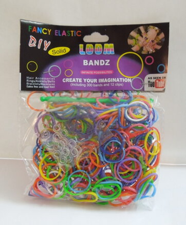 Loom Bands - Gumové kroužky - sáček barevný mix - cena 15,70 bez DPH