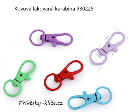 Kovová barevná karabina 930225 - Cena 11,90 bez DPH