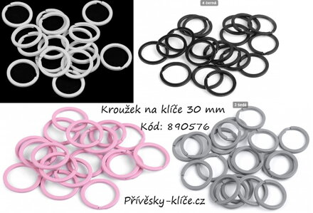  Kroužek na klíče Ø30 mm barevný - cena 6,90 KČ