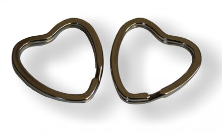 Kroužek stříbrný na klíče-tvar srdce - cena 3,40 bez DPH