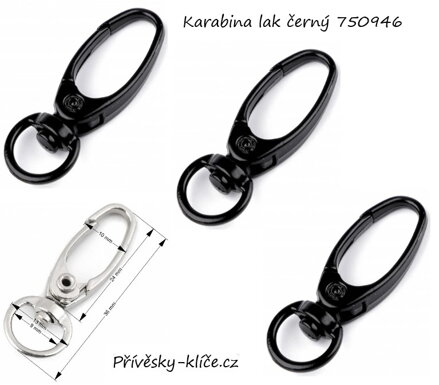 Kovová karabina černý lak 750946 - Cena 11,90 bez DPH