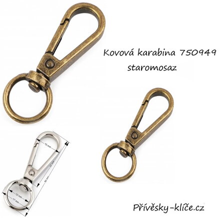 Kovová karabina staromosaz 750949 - Cena 19,50 bez DPH