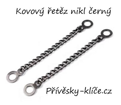Přívěsek kov řetěz nikl černý 060609 - Cena 19,50 bez DPH