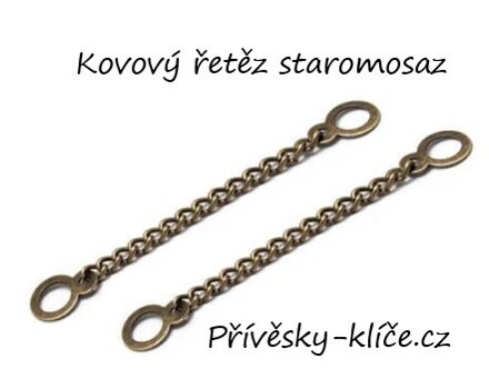 Přívěsek kov řetěz staromosaz 060609 - Cena 19,50 bez DPH