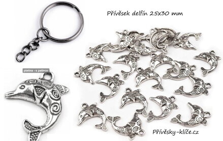 Přívěsek delfín platina 130672 - Cena 19,50 bez DPH