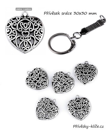 Přívěsek srdce platina 130797 - Cena 24,90 bez DPH