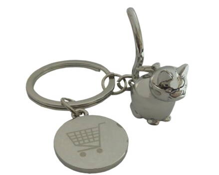Přívěsek kovový košík kočka 3D - Cena 59,- bez DPH