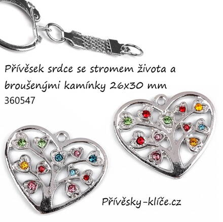Přívěsek srdce se stromem života 360547 - Cena 24,90 bez DPH