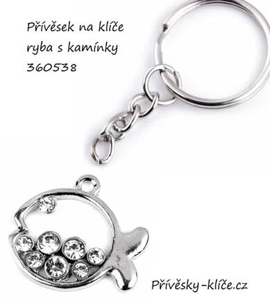 Přívěsek ryba s broušenými kamínky 360538 - Cena 19,50 bez DPH