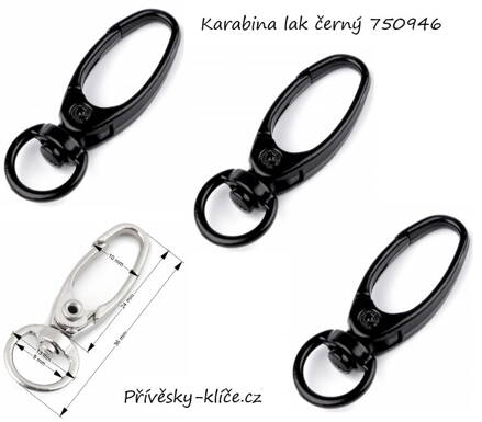 Kovová karabina černý lak 750946 - Cena 11,90 bez DPH