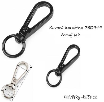 Kovová karabina černý lak 750949 - Cena 19,50 bez DPH