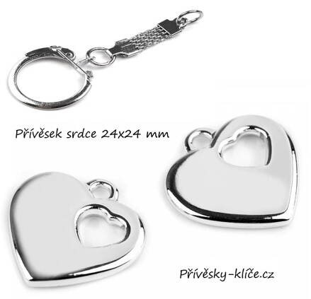 Přívěsek srdce stříbrná 220509