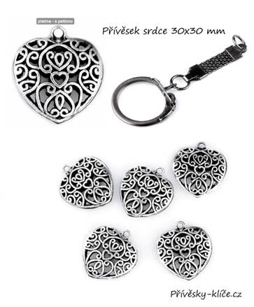 Přívěsek srdce platina 130797 - Cena 24,90 bez DPH